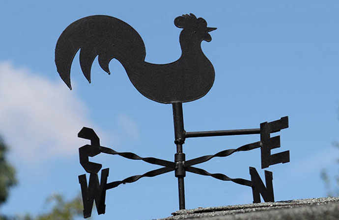 weathervane, rooster, four points, girouette, coq, quatre points cardinaux