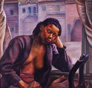 Girl in the Window - painting by Prudence Heward