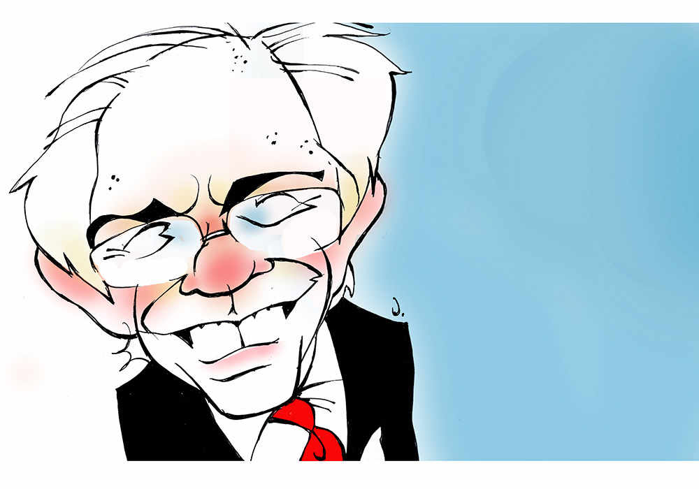 caricature by Anthony Jenkins: Bernie Sanders, Social Democrat, wants a Danish model (of government).