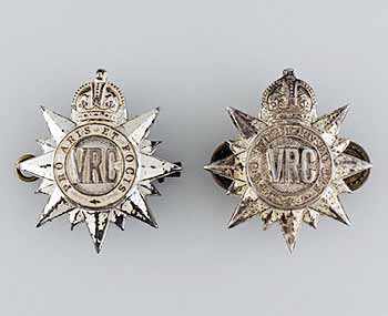 Victoria Rifles of Canada Officer's Collar Badges WestmountMag.ca