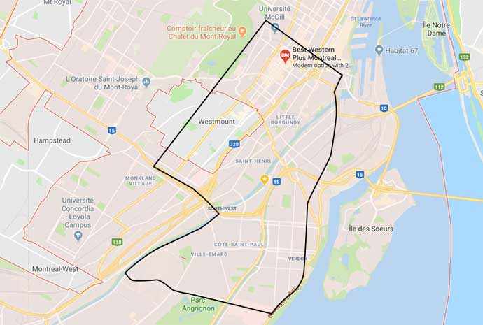 map of LIving History Collection focus - WestmountMag.ca