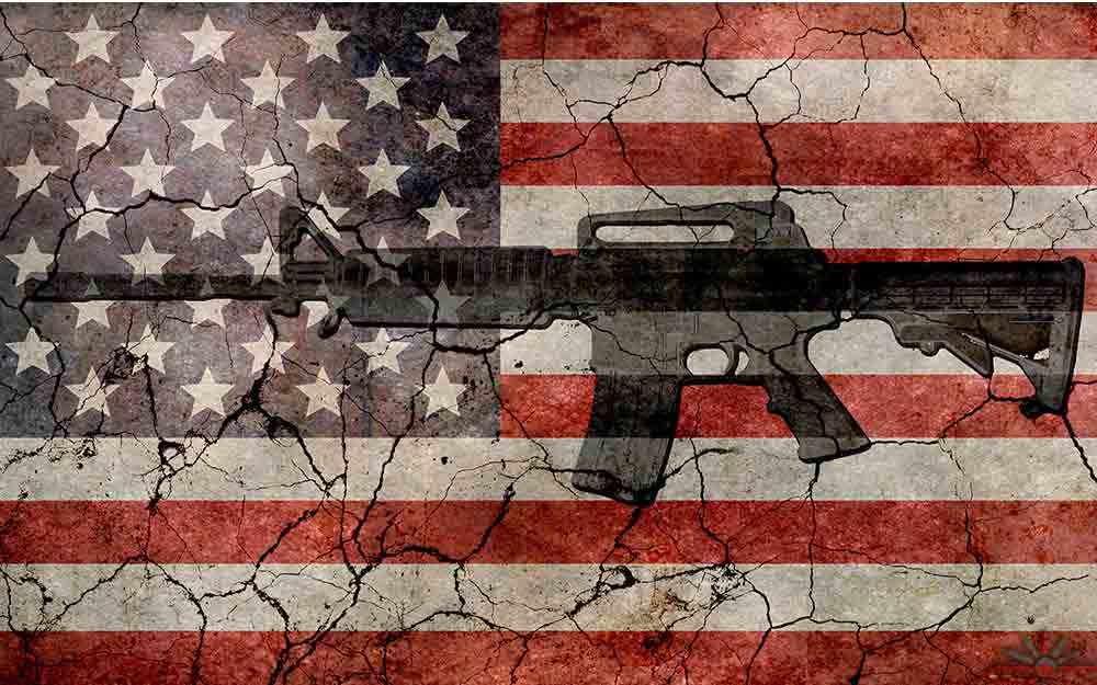 USA flag with gun - WestmountMag.ca