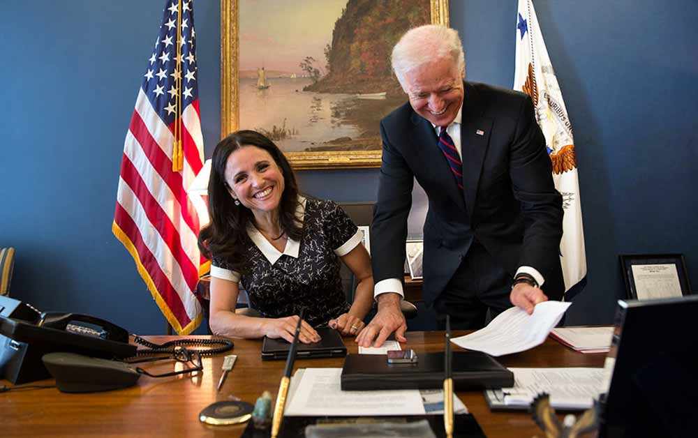 Julia Louis-Dreyfuss and Joe Biden - WestmountMag.ca