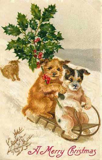 vintage dog Xmas card - WestmountMag.ca