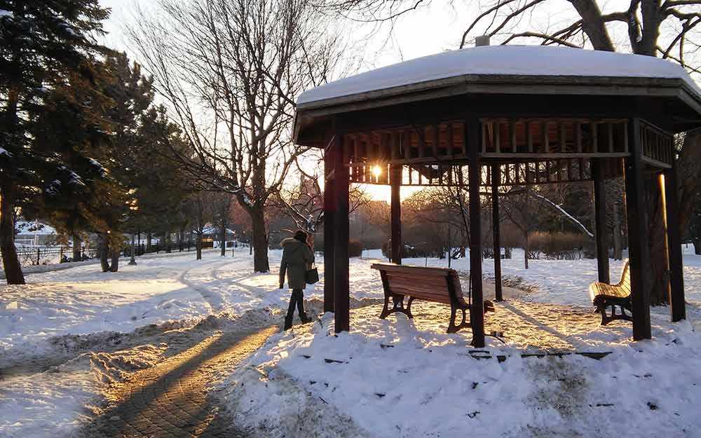 Westmount Park gazebo winter - WestmountMag.ca