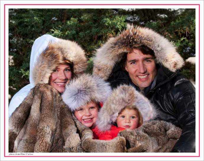 Trudeau family Christmas card 2010 - WestmountMag.ca