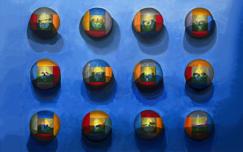 Arts Sutton - François Vincent - Mont silence (version bleue), 2022-23, huile sur toile, 91,5 x 122 cm