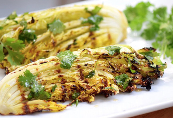Grilled Cabbage with Asian Dressing