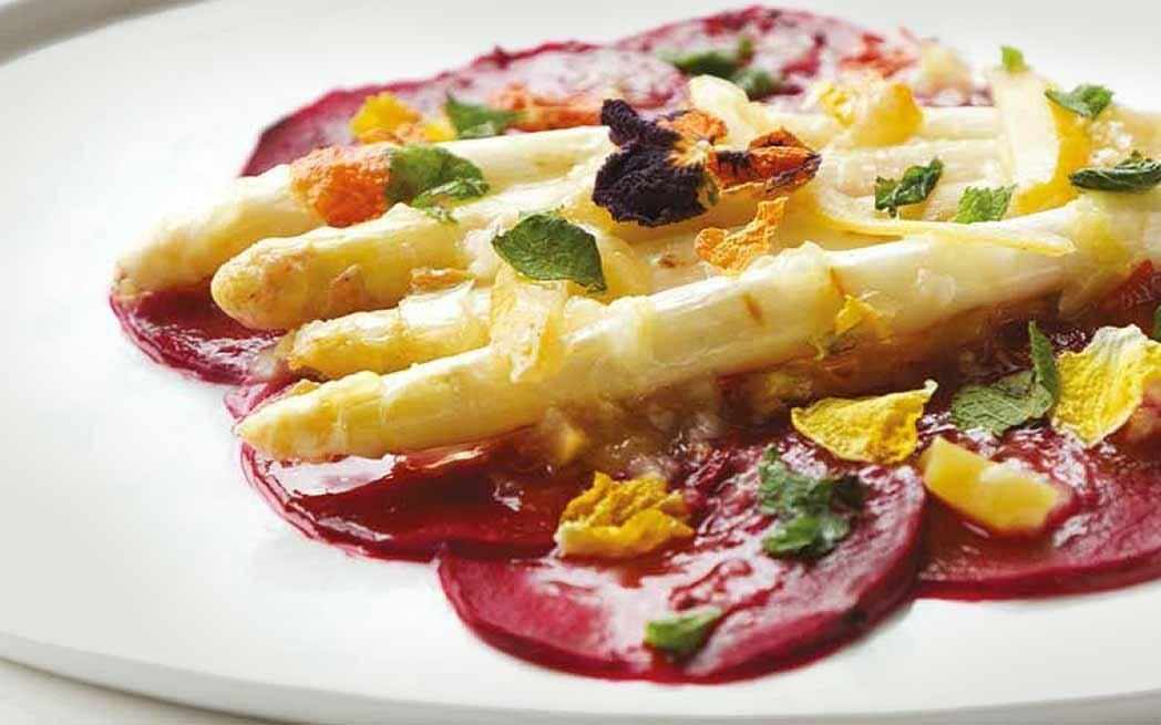 Beet Carpaccio with White Asparagus - WestmountMag.ca