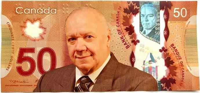 50 dollar bill of Canada featuring Brian Dooley