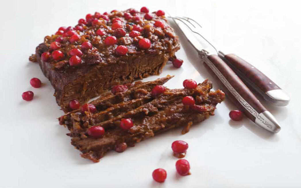 Poitrine de bœuf aux canneberges /