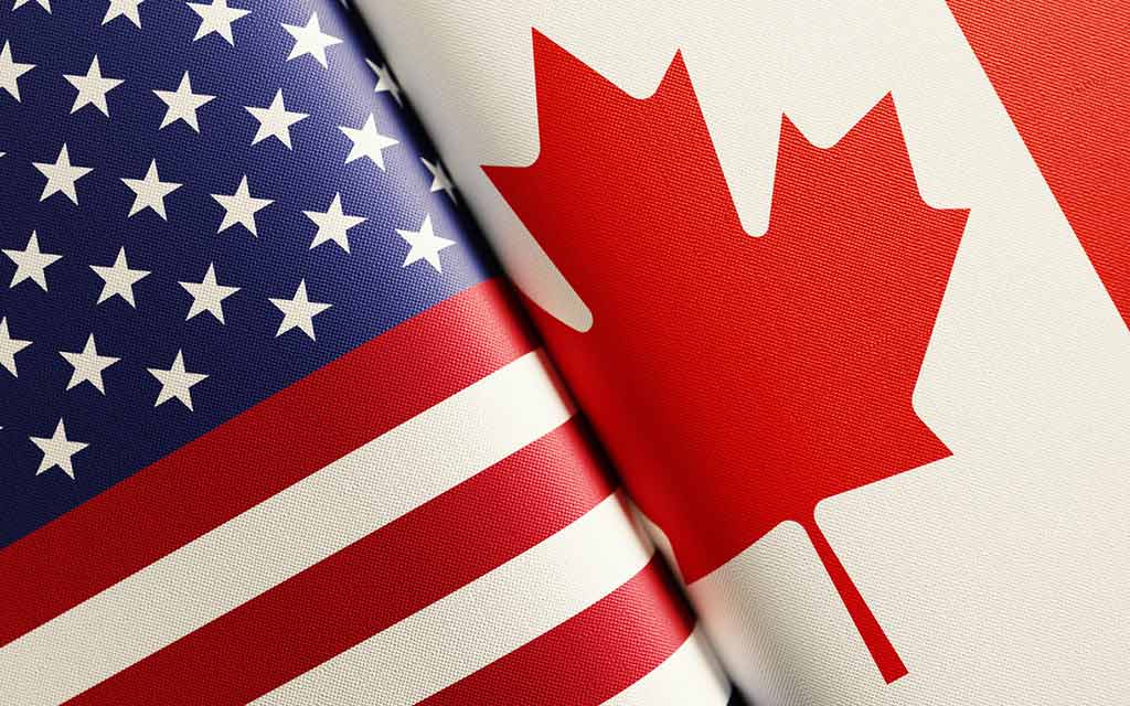 Canada - U.S. flags