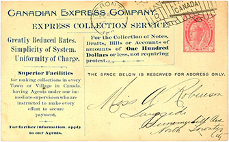 Canadian Express Company postcard 