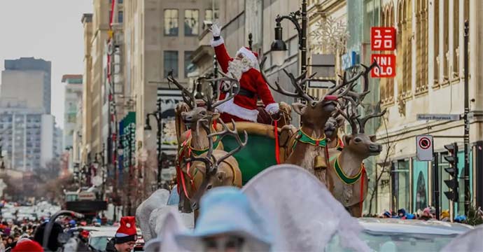 Défilé du père Noël au centre-ville de Montréal