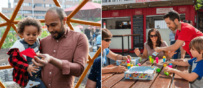 Envolée de papillons-avec Sentier Urbain (photo: Elias-Touil) et T’as de beaux jeux-avec-Randolph (photo: Martine Doyon)
