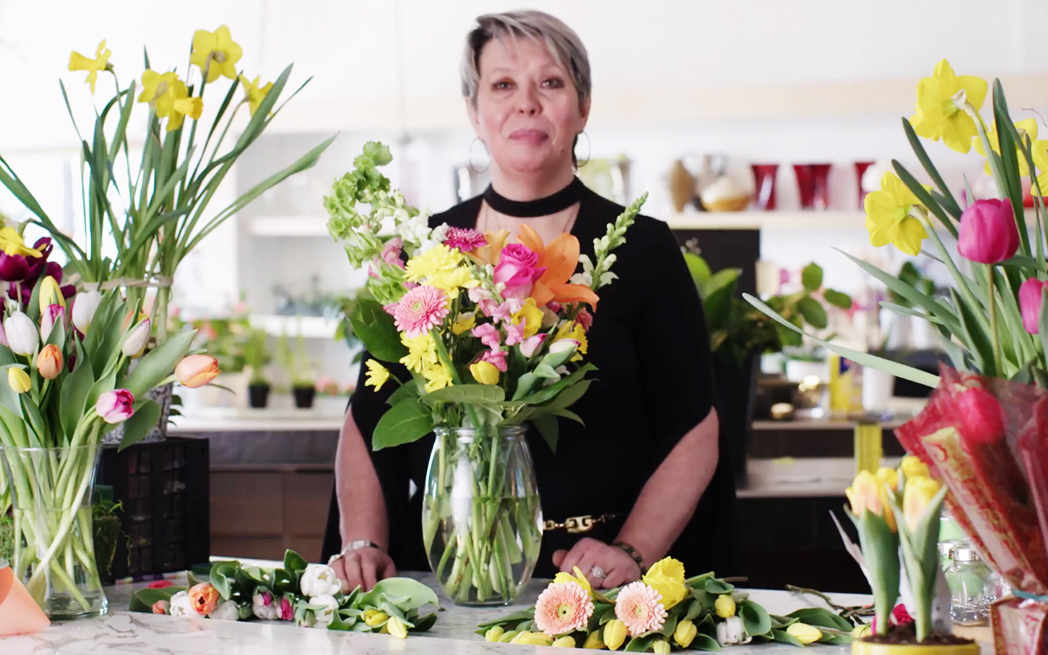 flower arranging with Lyudmila