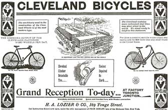 Lozier Co. ad for Cleveland Bicycles