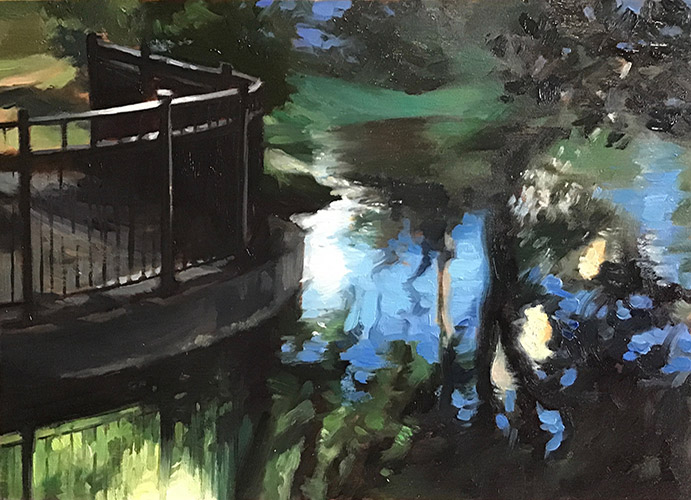 Jennifer Goddard: Almost dusk on the pond