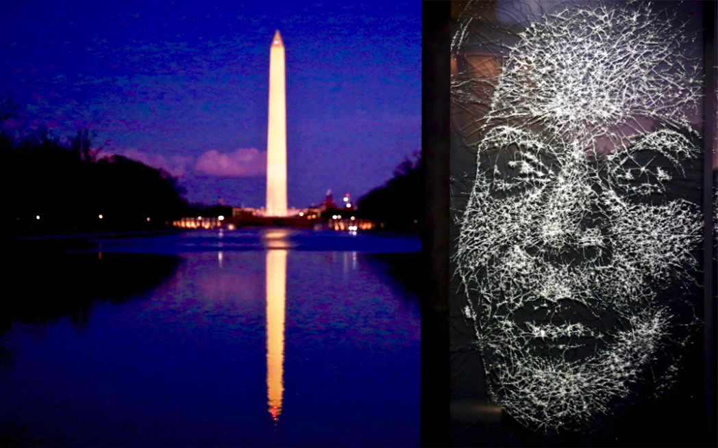 Kamala Harris glass art