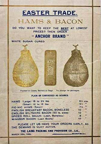 The Laing Packing and Provisions Company ad