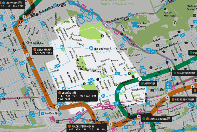 bus metro map Westmount - WestmountMag.ca