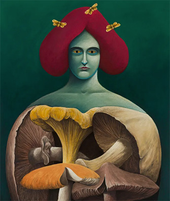 Nicolas Party (born in 1980), Portrait with Mushrooms, 2019