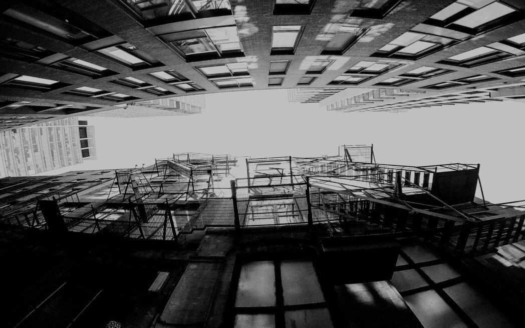 Montreal alleyway skyline