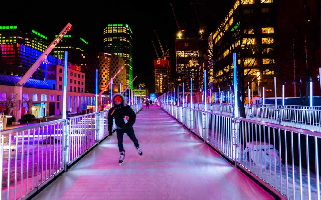 24e édition de Montréal en Lumière - Sentier de patin aérien