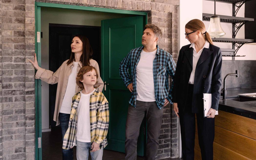 family at open house