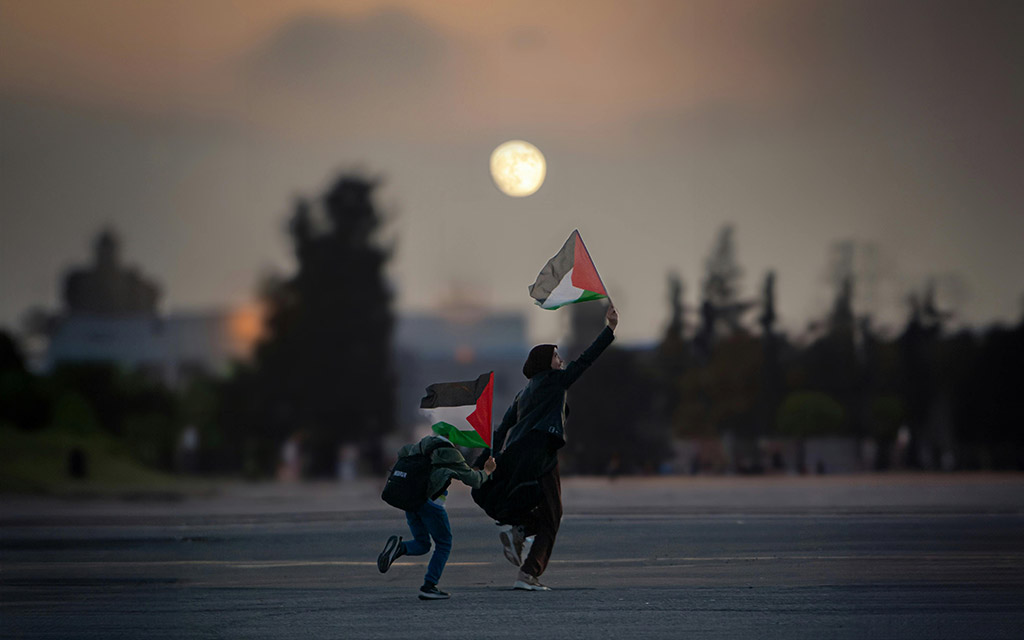 Palestinian woman and child