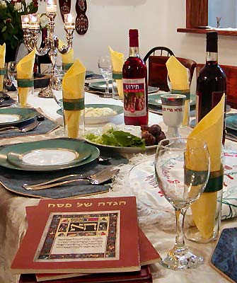 Passover table setting