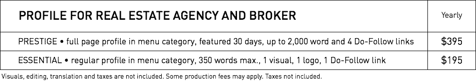 RATES: REAL ESTATE PROFILE in WestmountMag.ca