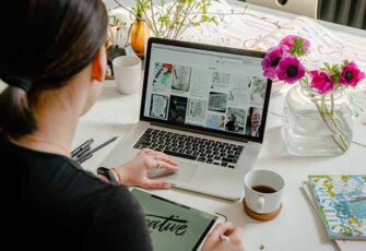 Artist remote working on desktop