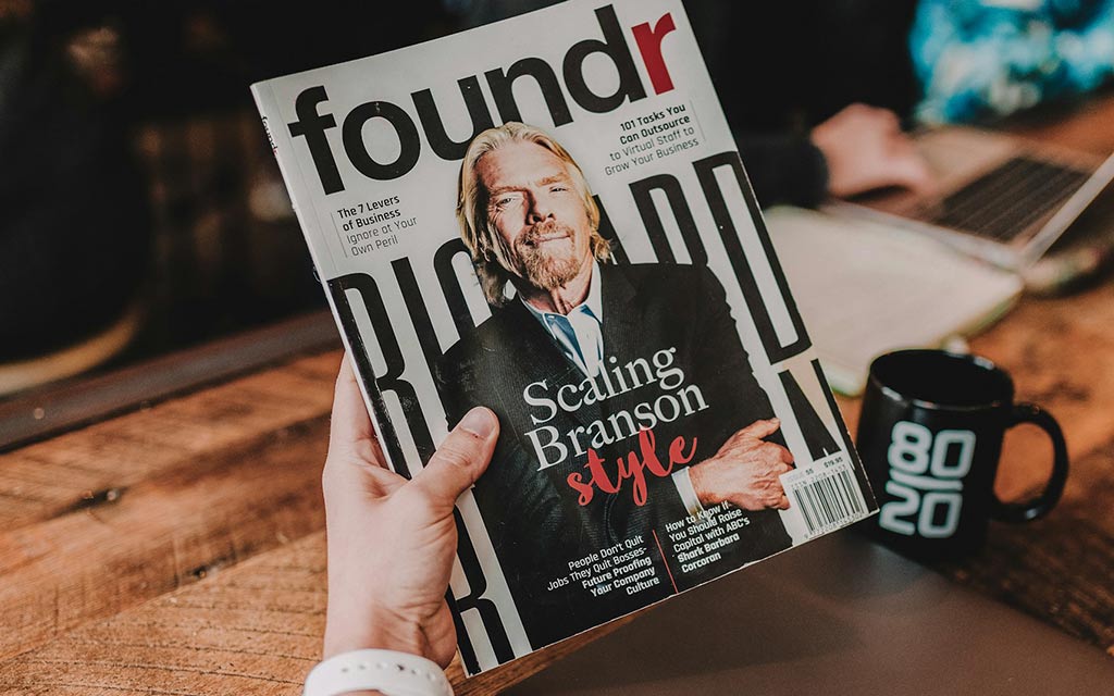 Richard Branson on cover of magazine