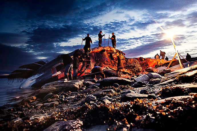 Exposition World Press 2024 - Baleine boréale dépecée sur le rivage de Kangigsujuaq, près du détroit d’Hudson au Nunavik - photo : Robert Fréchette