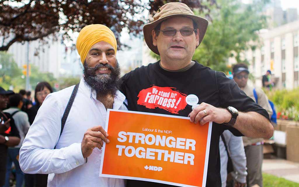 Jagmeet Singh with supporter
