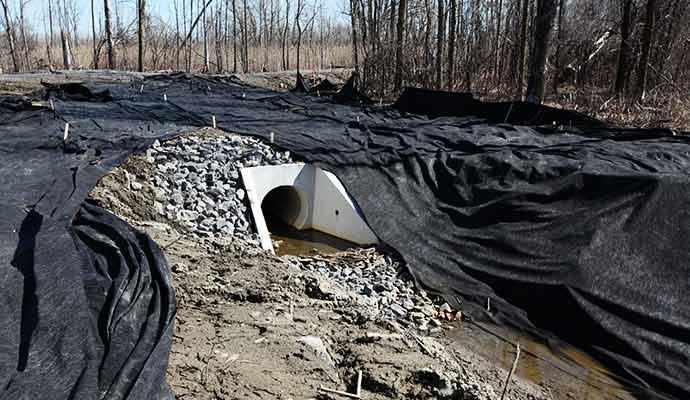 culvert draining the Technoparc Wetlands - WestmountMag.ca