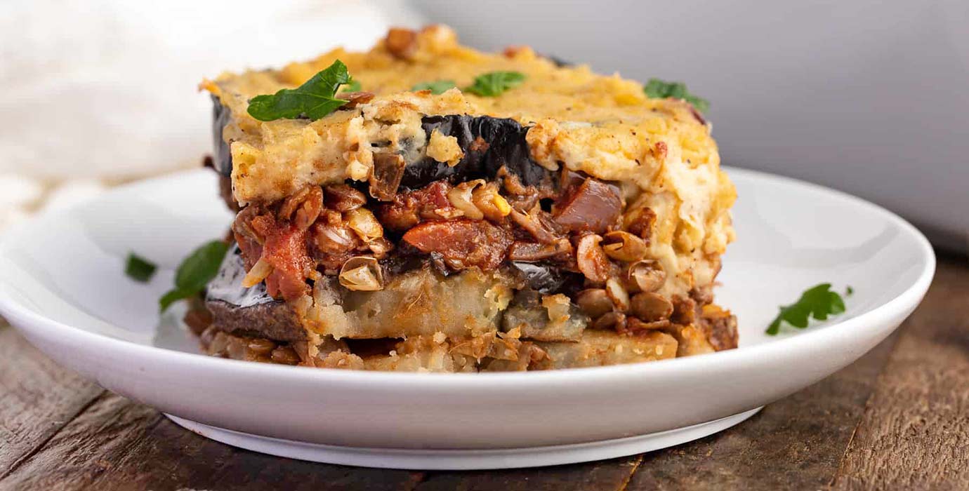 Vegan Lentil Mushroom Moussaka 