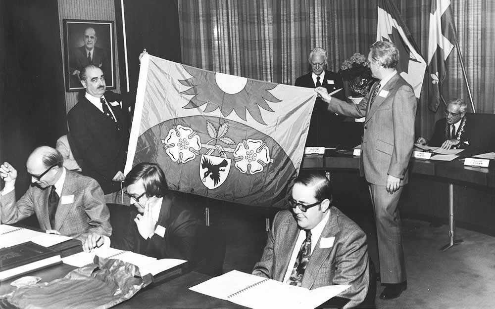 unveiling of new City of Westmoumnt flag - WestmountMag.ca