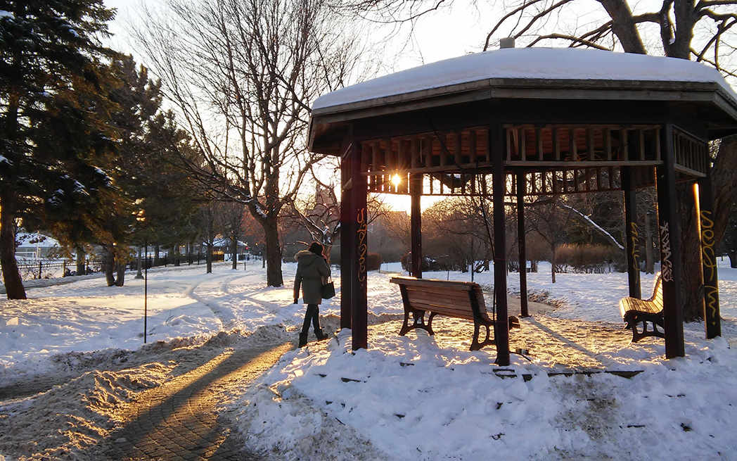 Westmount Park gazebo winter