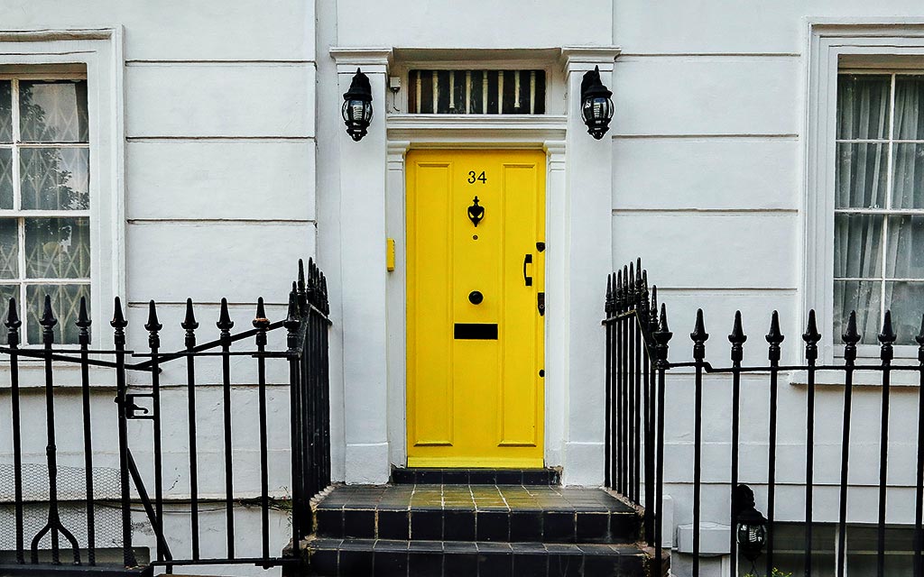 Yellow entrance door